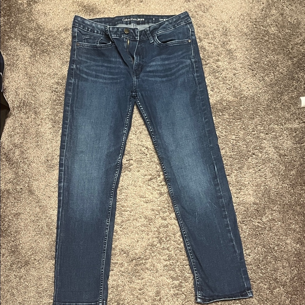 Calvin Klein Men's Dark Blue Slim Jeans